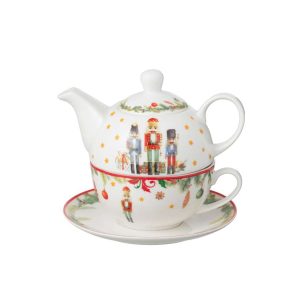TEA POT NUTCRACKER GIFTBOX CERAMICES WHITE