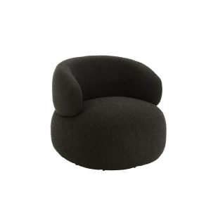 ARMCHAIR SWIVEL ROUND FOAM BLACK