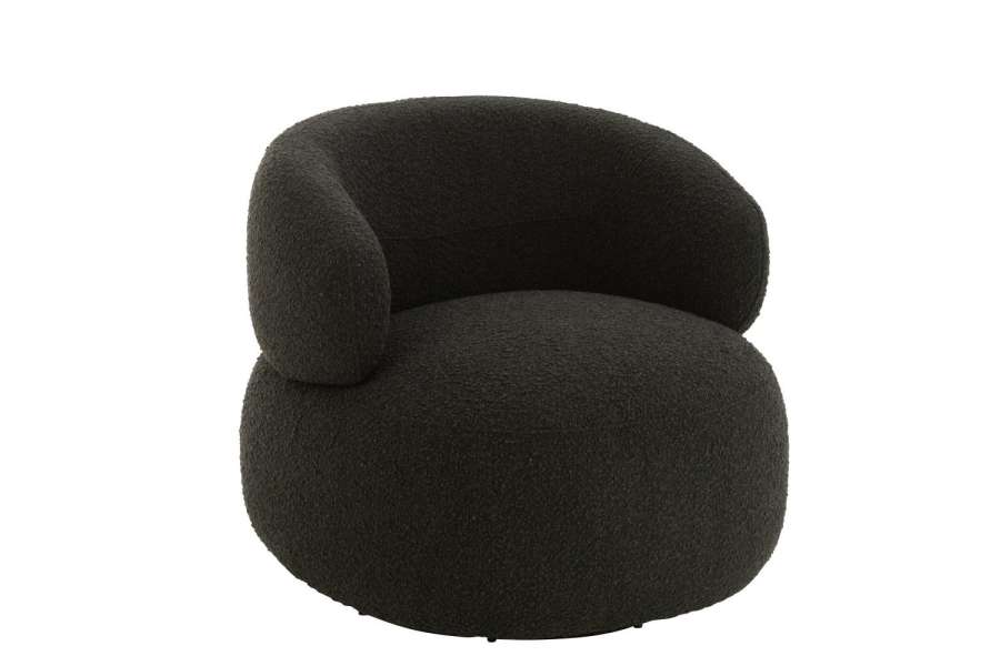 ARMCHAIR SWIVEL ROUND FOAM BLACK