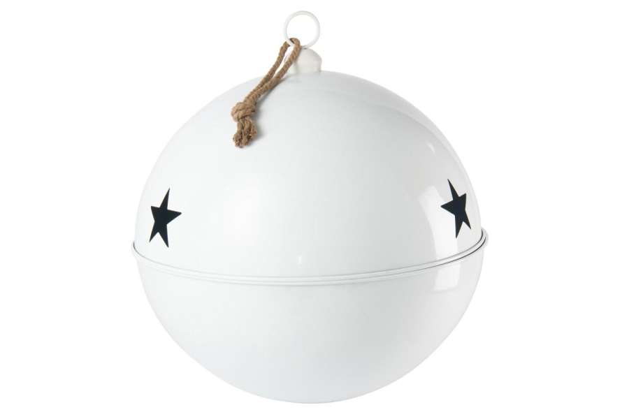 CHRISTMAS BAUBLE BRIGHT BALL IRON WHITE EXTRA LARGE