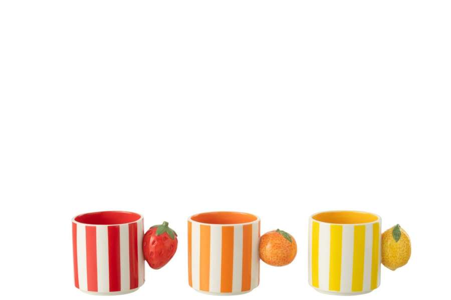 MUG FRUIT DOLOMITE MIX ASSORTMENT OF 3