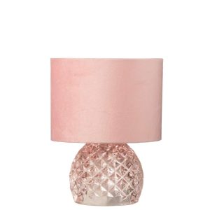 TABLE LAMP GLASS LED LIGHT PINK