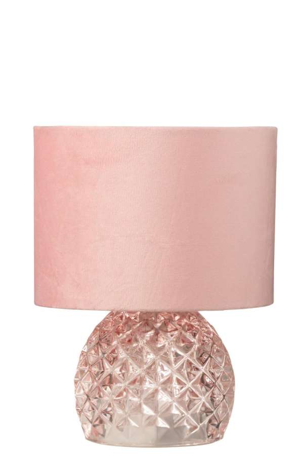 TABLE LAMP GLASS LED LIGHT PINK