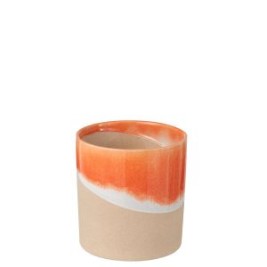 VASE CYLINDER CLAY ORANGE/NATURAL MEDIUM