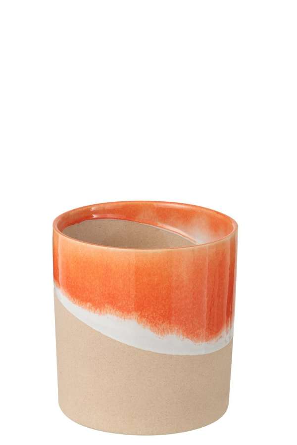 VASE CYLINDER CLAY ORANGE/NATURAL MEDIUM