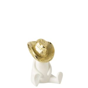 COWBOY MOSAIC POLYRESIN WHITE/GOLD COLORED