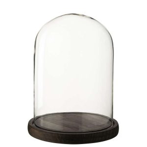 DECORATIVE BELL JAR GLASS DARK BROWN LARGE