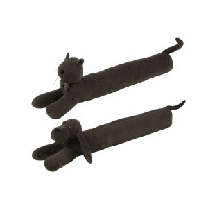 DRAUGHT EXCLUDER DOG/CAT BOUCLÉ DARK GREY ASSORTMENT OF 2