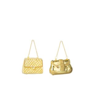 HANGER HANDBAG GLASS GOLD COLORED ASSORTMENT OF 2