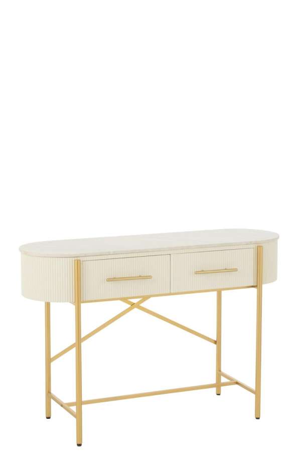 CONSOLE MDF/MARBLE/METAL WHITE/GOLD COLORED