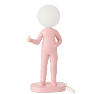 TABLE LAMP THUMBS UP RESIN PINK