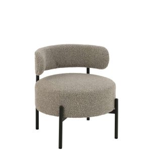 LOUNGE CHAIR BOUCLE PLYWOOD/POLYESTER GREY/BLACK