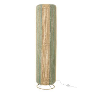 FLOOR LAMP ROPE CYLINDER METAL TURQUOISE/NATURAL LARGE