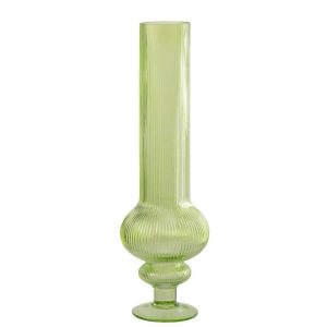 VASE ADA RIBBED GLASS GREEN LARGE
