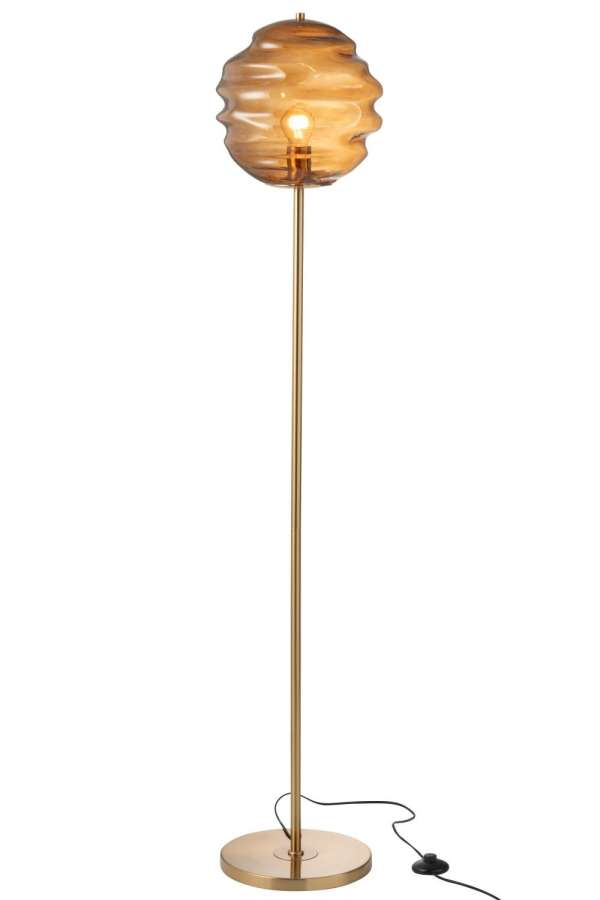 FLOOR LAMP HONEYCOMB GLASS BROWN