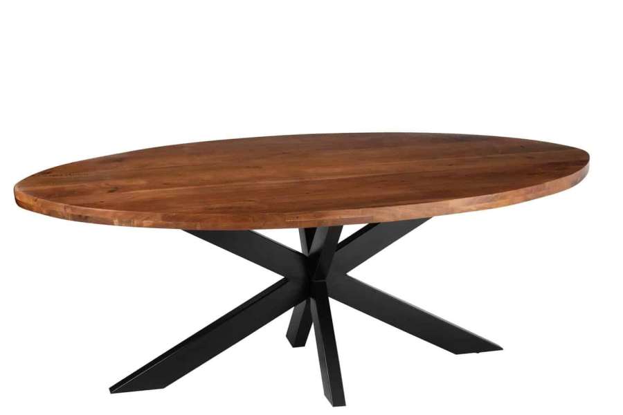 DINING TABLE GERARD OVAL ACACIA WOOD BROWN