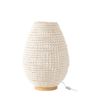 TABLE LAMP BRAIDED METAL WHITE