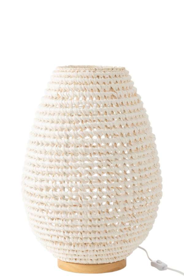 TABLE LAMP BRAIDED METAL WHITE
