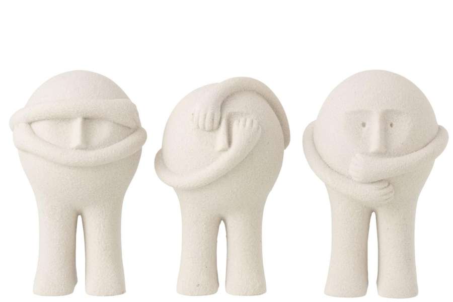 FIGURINE BOLLIE RESIN LIGHT GREY LARGE ASSORTMENT OF 3