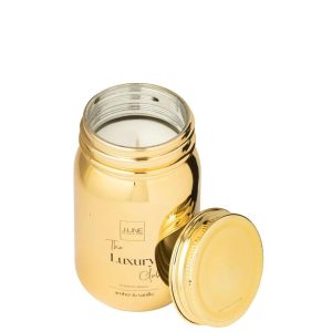 SCENTED CANDLE JAR GLASS GOLD COLORED-69H