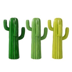 CACTUS DECORATIVE POLYRESIN GREEN LARGE ASSORTMENT OF 3