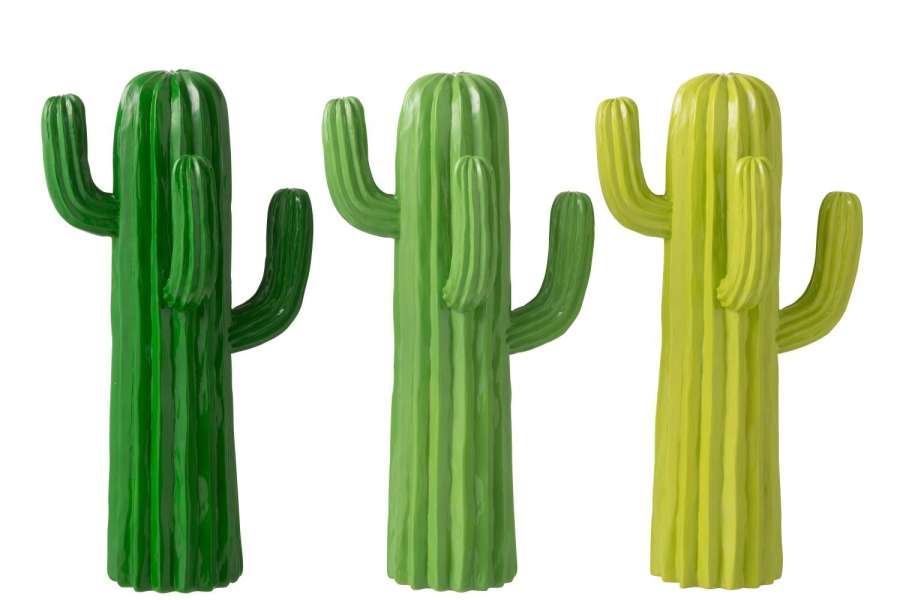 CACTUS DECORATIVE POLYRESIN GREEN LARGE ASSORTMENT OF 3