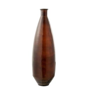VASE OVAL GLASS BROWN
