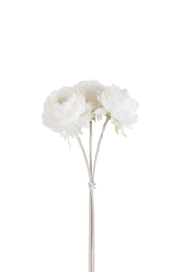 BOUQUET PEONY 3 PIECES POLYESTER WHITE