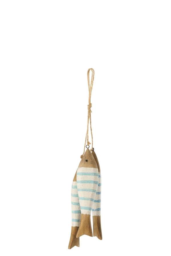 HANGER FISH PAULOWNIA WOOD NATURAL/LIGHT BLUE SMALL