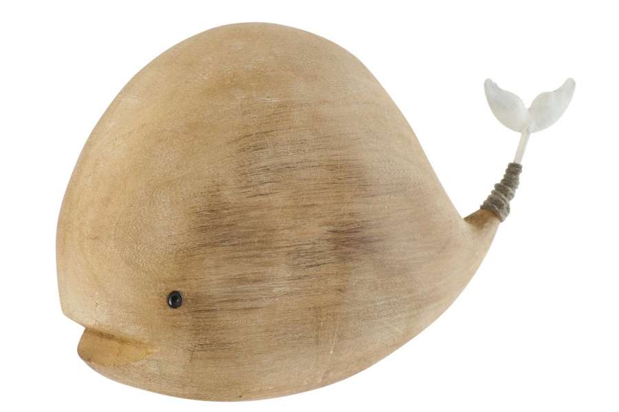 WHALE PAULOWNIA WOOD NATURAL/WHITE LARGE