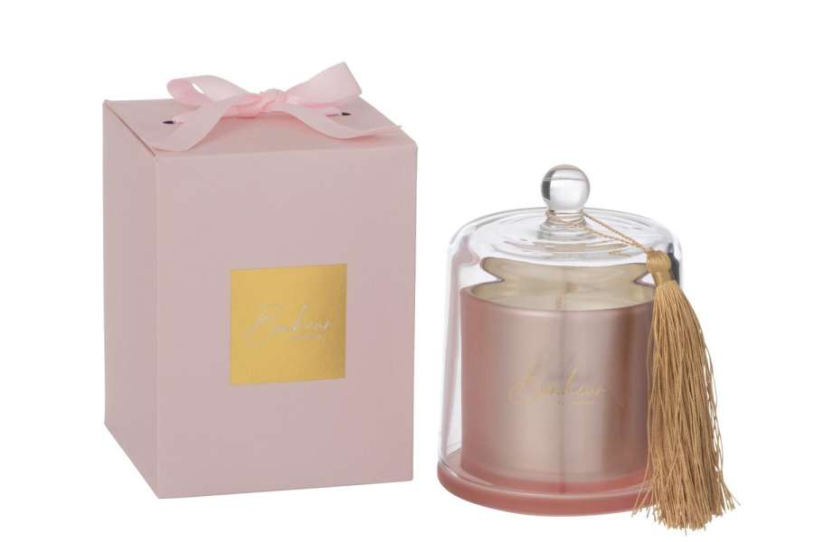 SCENTED CANDLE BELL BONHEUR PINK LARGE-45HOURS