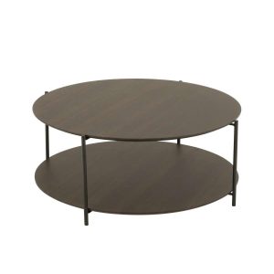 COFFEE TABLE ROUND MDF/METAL DARK BROWN SMALL