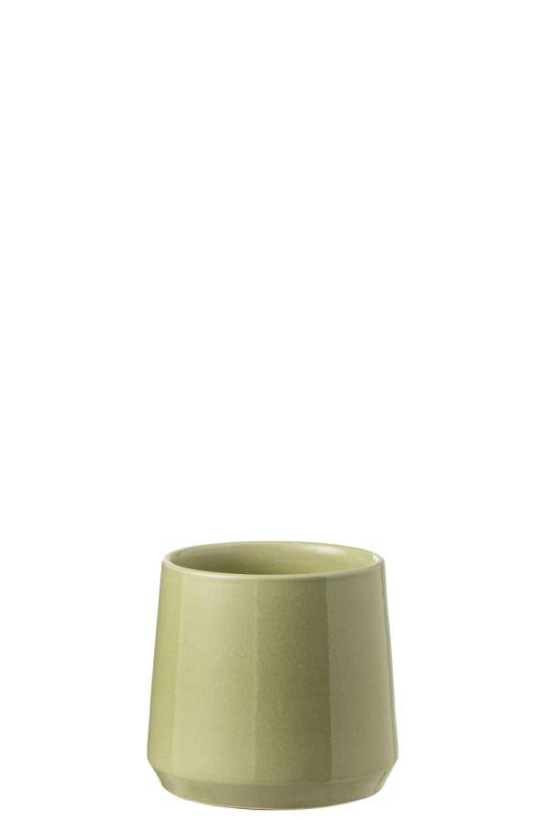 FLOWERPOT ROUND CERAMIC GREEN SMALL