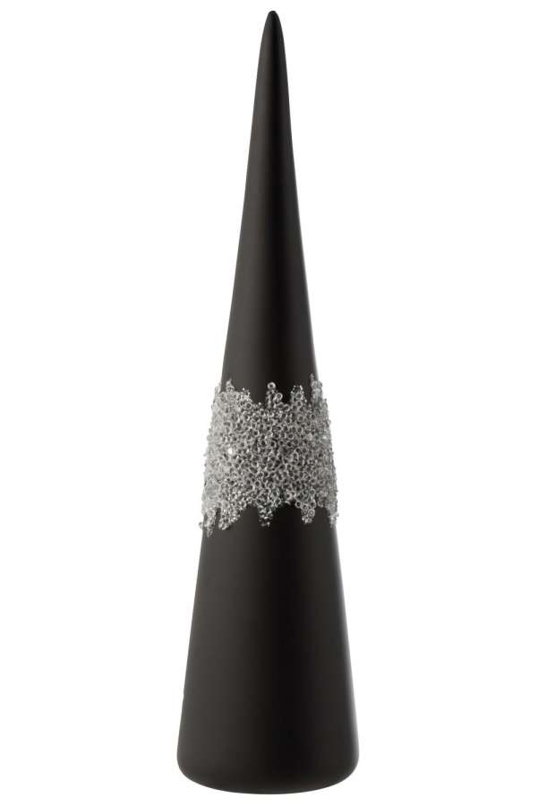CONE SUGAR MIDDLE DIAMONDS LINE GLASS MATTE BLACK LARGE
