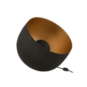 LAMP ROUND INTERIOR GOLD METAL BLACK LARGE