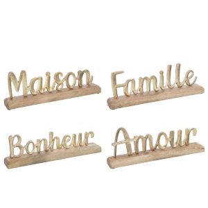 WORDS ON FOOT ALUMINIUM/WOOD GOLD ASSORTMENT OF 4