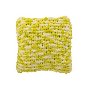 CUSHION KNITTED POLYESTER GREEN/WHITE