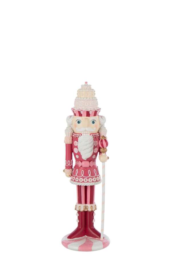 NUTCRACKER CANDY RESIN WHITE/PINK SMALL