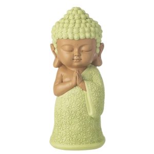MONK PRAYING POLYRESIN MINT GREEN