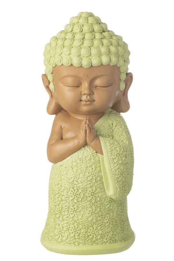 MONK PRAYING POLYRESIN MINT GREEN