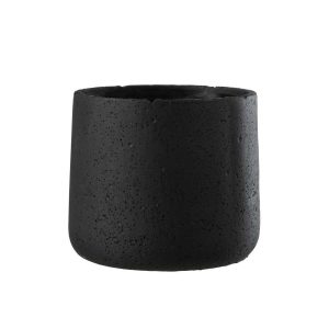 FLOWER POT POTINE CEMENT BLACK LARGE