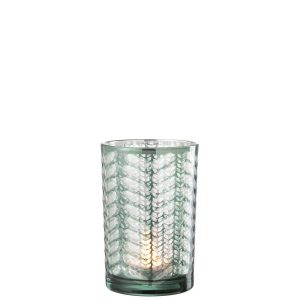 HURRICANE HERRINGBONE GLASS GREEN/SILVER LARGE