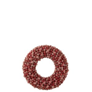 WREATH ROUND BERRIES PLASTIC RED SMALL