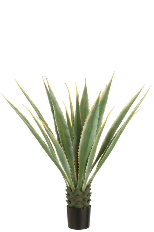 AGAVE YELLOW EDGE POT ARTIFICIAL GREEN