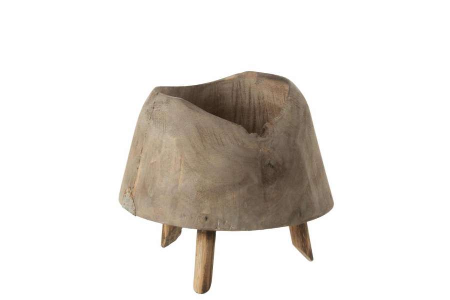 FLOWERPOT 3 LEGS WOOD NATURAL