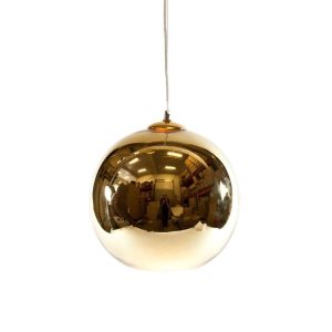 Lampe Tak Rund Gull 30X30Cm