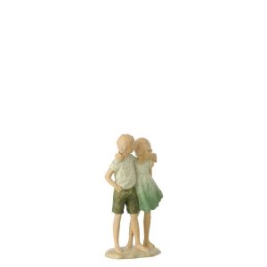 CHILDREN BOY + GIRL POLYRESIN GREEN/ECRU