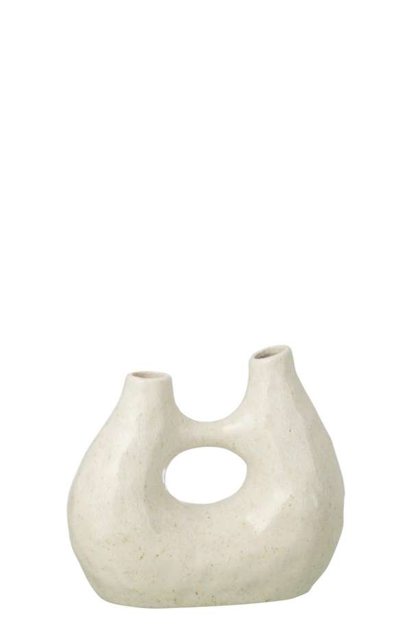 VASE JEANNE STONEWARE OFF-WHITE SMALL