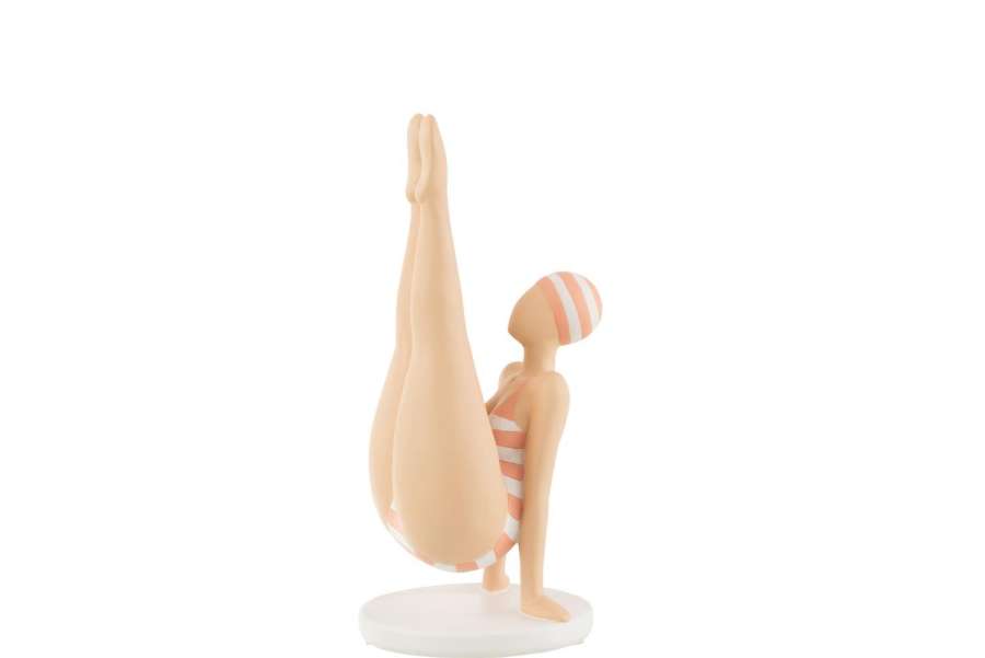 WOMAN YOGA ON HANDS POLY ORANGE