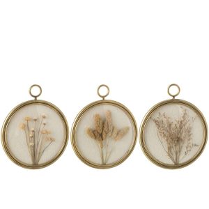 WALL DECORATION SEED IRON/MDF MIX ASSORTMENT OF 3